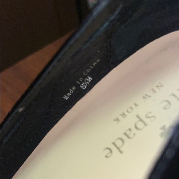 Kate Spade Patented Leather Black 3 Inch Heel with Bow and Cut Out Detailing - Picture 5 of 9